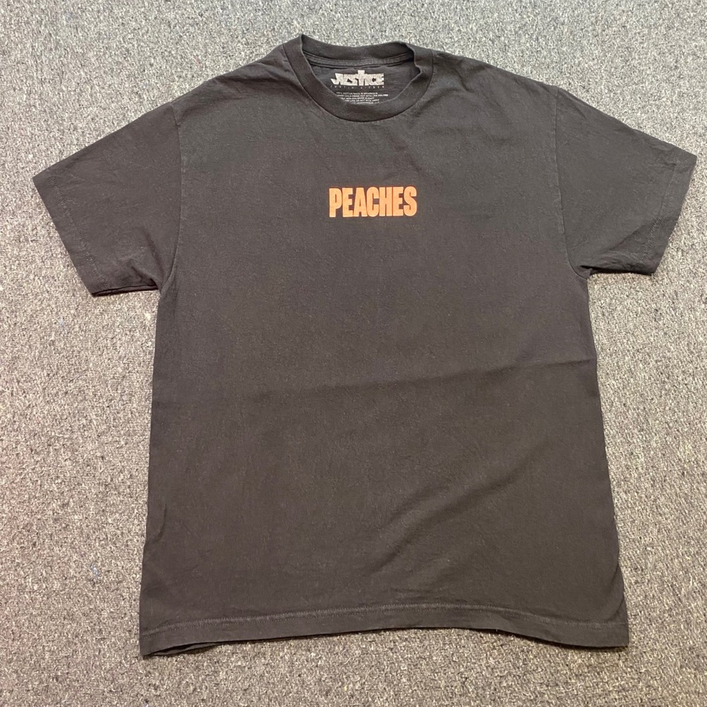 Justin Bieber Justice Peaches TShirt Sz L Mens Black Streetwear Graphic Tee